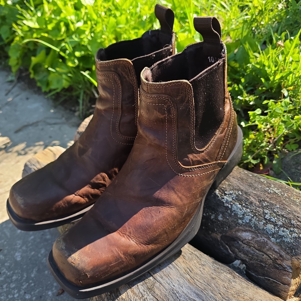 ariat midtown rambler Chelsea Ankle boot Men's Size US 10.5 D Brown Square Toe